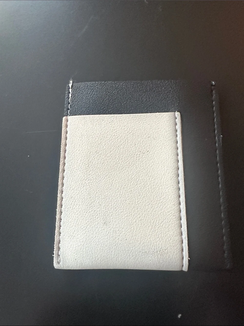 Poketo Two-Tone Black & Cream Slim Card & Key Holder